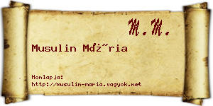 Musulin Mária névjegykártya